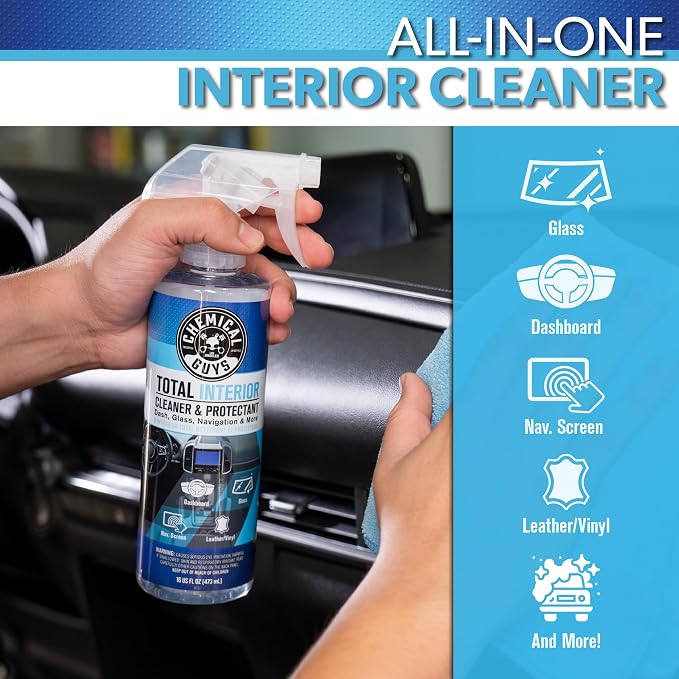 Chemical Guys Total Interior Cleaner Variety Kit With Storage Bag | 3 Scents, Fresh, New Car, & Black Cherry Scents, 3 Microfiber Towels, & Giftable Car Care Bag