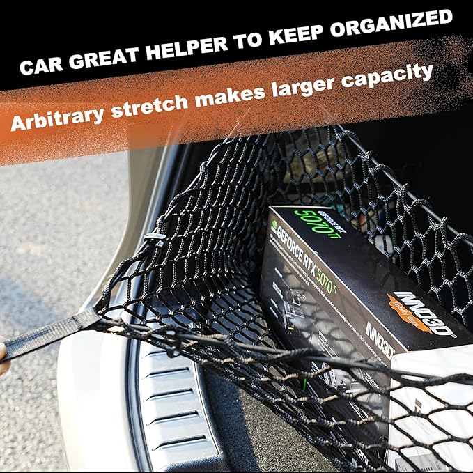 Envelope Style Cargo Net Compatible with Lexus RX300-450 2026 2025 2024 2023 2022 2021 2020 2019 2018 2017 2016 2015 2014 2013 2012 2011 2010 Trunk Car Rear Tailgate Touring Netting
