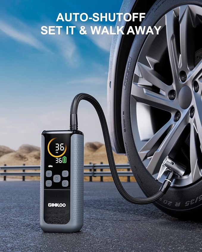 GOOLOO GT160 DUAL Heavy-Duty Tire Inflator Portable Air Compressor | Built for Heavy-Duty Vehicles • 160 PSI Max • Dual-Cylinder Pump • 10000mAh Battery • Fast Inflation