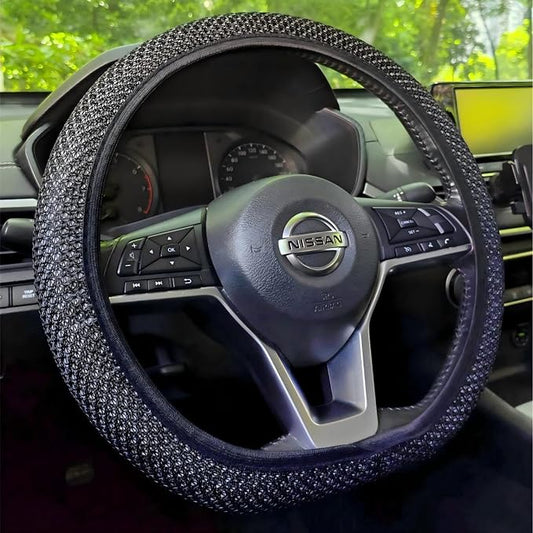 14-15 Inch Car Steering Wheel Cover, Breathable,Soft Non-Slip Steering Wheel Protector, for Most Cars, Trucks and SUV (TQFC)