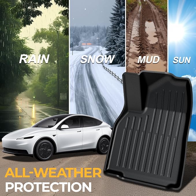 Floor Mats for 2026 2025 Tesla Model Y Juniper Standard, Full Coverage All Weather Floor Mat Cargo Liner Trunk Mat Frunk Backrest Mats Accessories (Standard Models Only)