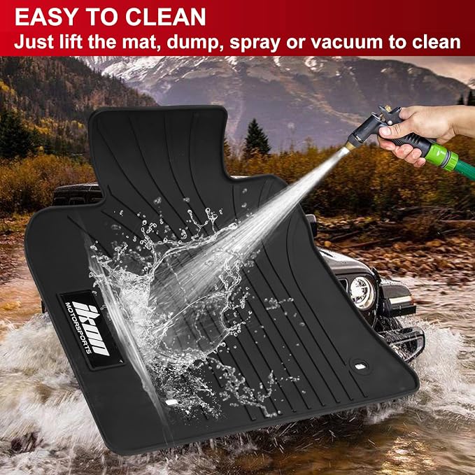 Fit 2018-2024 Toyota Camry Custom Fit Floor Mat IKON Style Black | IKON MOTORSPORTS, Latex Rubber Heavy Duty All Weather Car Front Rear Carpets Liner 5PC , 2019 2020 2021 2022