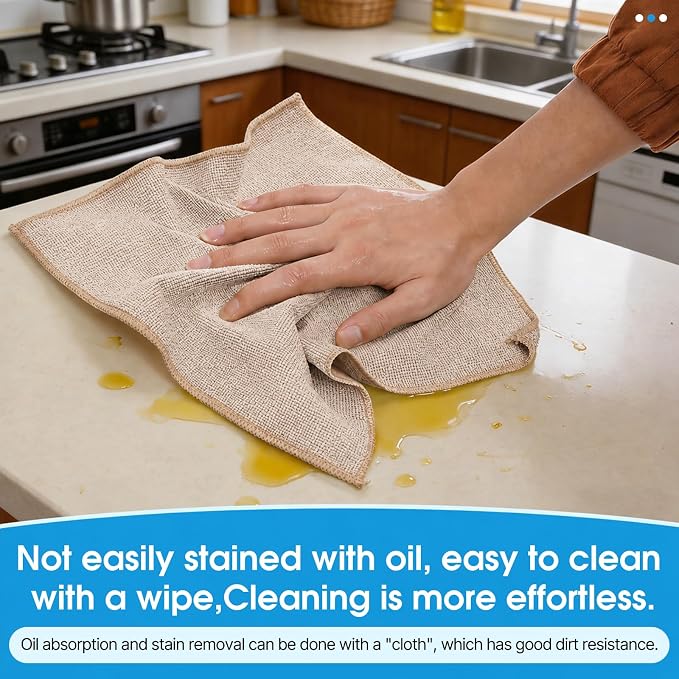 QYL Microfiber Cleaning Cloth,12 Pack Cleaning Rags, Cleaning Towels with 4 Color Assorted, 11.8"X11.8", Beige