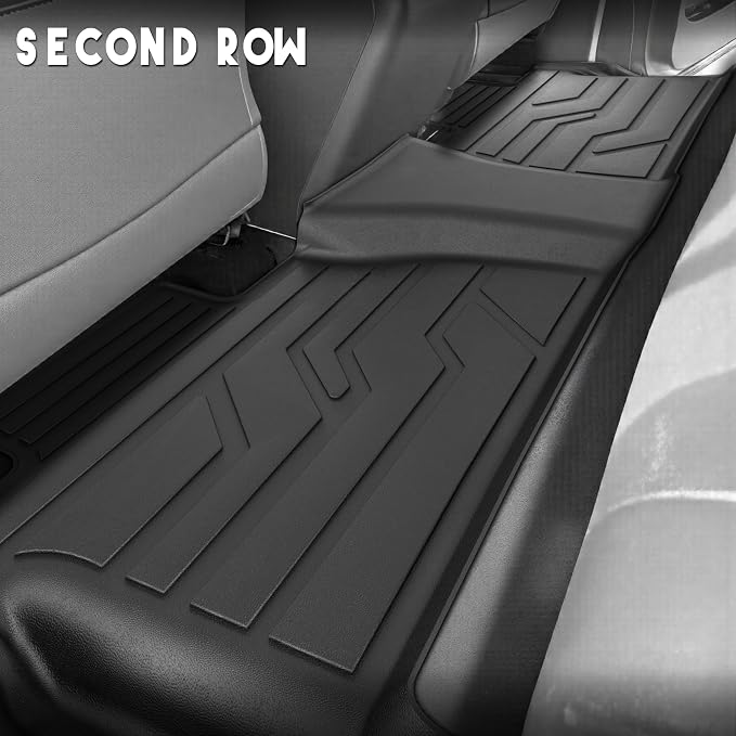 KARPAL Floor Mats for Toyota Tundra 2014-2021 (Only for CrewMax Cab), Custom Fit All Weather TPE Floor Liners, 1st & 2nd Row, Tundra SR/SR5/TRD PRO/Limited Accessories