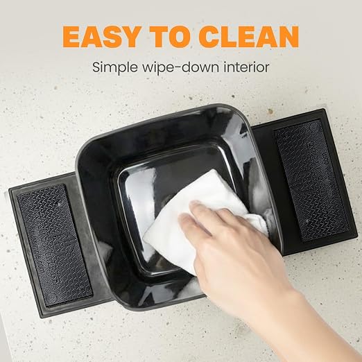 Car Trash Can with Stability Wings – Leakproof Portable Garbage Bin for Fabric & Rubber Mats – Compact Durable Plastic Auto Organizer for Cars, SUVs, Trucks (Black with Flap, Small)