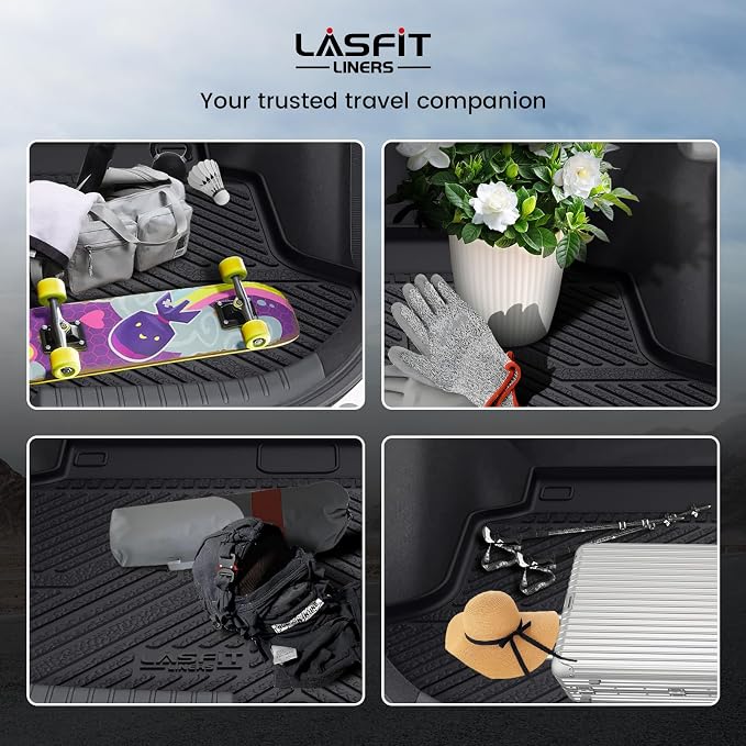 LASFIT Trunk Mat for Honda Civic Hatchback Sport 2017-2021, All Weather TPE Custom Fit Trunk Liner Trunk Tray Cargo Mat Cargo Liner Cargo Tray