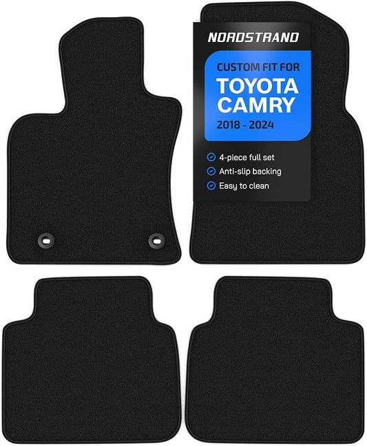 Floor Mats for Toyota Camry 2018-2024 - Custom Fit 3D Carpet Mats - 1st & 2nd Row Set - Anti-Slip Backing - Carpet All Weather Car Floor Liners
