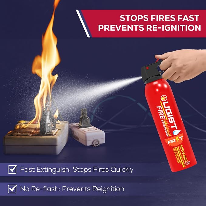 Fire Extinguisher Spray for Vehicle & Home 620ml 2 Count, Car Fire Extinquishers, Prevent Re-lgnition, Best Suitable for Kitchen,The House Car Truck Boat Water-Based Mini Fire Extinguishers