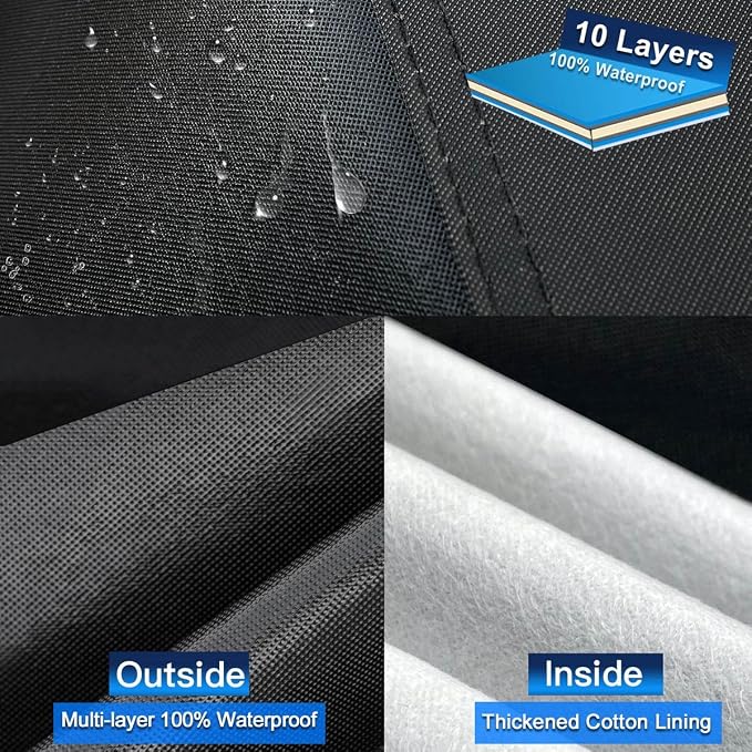 10 Layers Truck Cover Waterproof All Weather. Pickup Truck Cover Rain Snow UV Dust Protection. Length: 242-250 inches, Universal Fit for Ford F150 Chevy Silverado Dodge Ram 1500.
