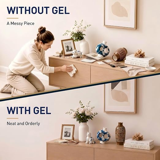 Clear Museum Gel Putty: 6oz Removable Exhibit Putty | Earthquake Adhesive Gel for Securing Action Figures, Glass Vases and Collectibles on Horizontal Shelves, Residue Free