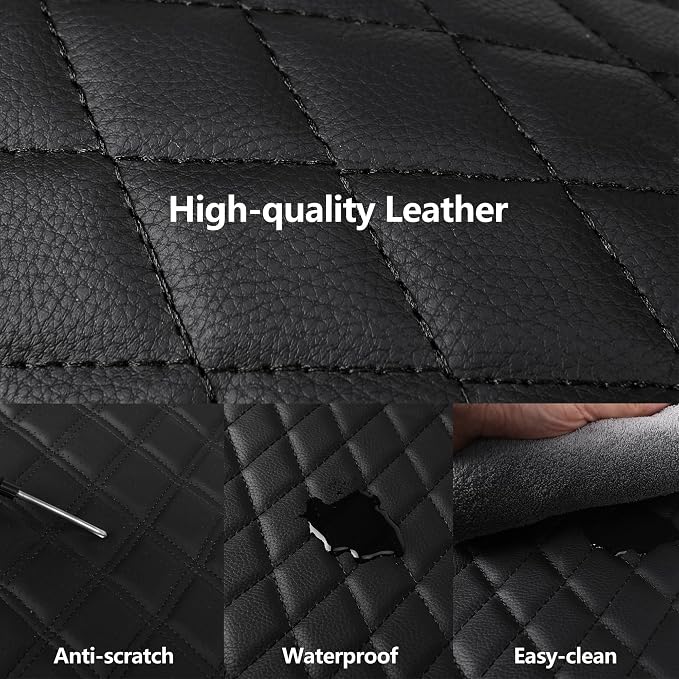 HChengkikz Faux Leather Front Car Seat Covers, 2 Pack Seat Protectors | Easy to Install Auto Interior Accessories Universal Fit for Sedans, SUVs, Trucks, Vans