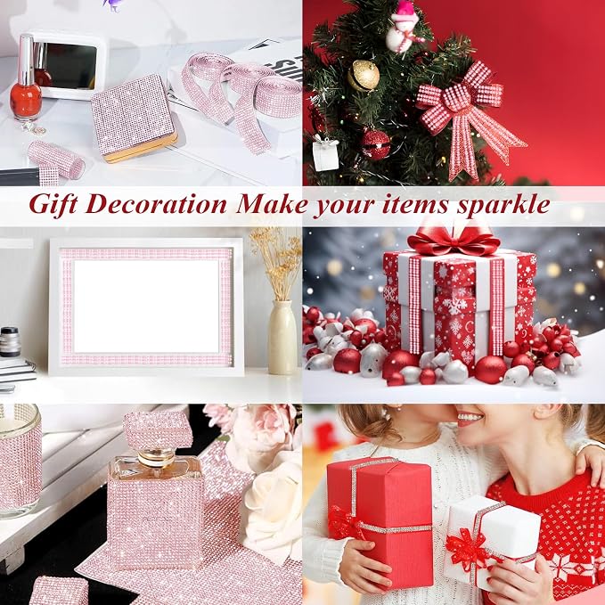 Bling Car Trim Self-Adhesive 16.4Ft, Rhinestone Car Accessories for Women, Car Bling Interior Exterior Decoration, Car Decorations Rhinestone Door Stickers (Pink) | Car Accessories for Women, Cute Sparkly DIY, Interior Exterior Decor, Diamond Decoratio...