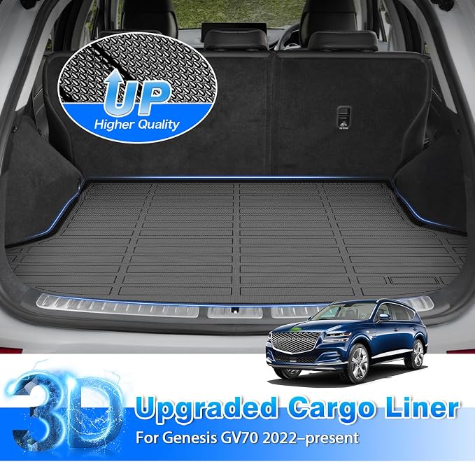 Cartist Floor Mats & Cargo Liner Custom Fit for 2022 2023 2024 2025 2026 Genesis GV70 (Not Fit Electrified GV70) Accessories All Weather Cargo Liners Carpet Protection TPE Odorless