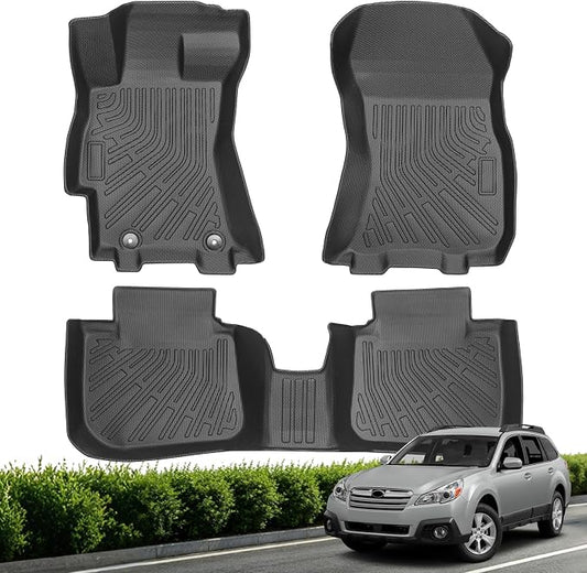 Floor Mats for Subaru Outback 2010-2014, Custom Fit TPE Liners | for Outback & Legacy All Weather Protector Car Mats Accessories Odorless Non-Slip Black