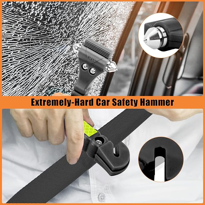 8PCS Car Window Breaker, Glass Breaker, Window Breaker Seatbelt Cutter, 2-in-1 Car Safety Hammer with One Second Emergency Glass Hammer, Safety Emergency Car Escape Tool for Car, Office, Home