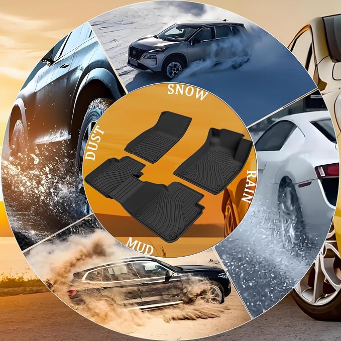 Accord Floor Mats Compatible with 2022 2021 2020 2019 2018 Honda Accord，All Weather Protection Waterproof Durable Anti-Slip Odorless Custom-fit TPE Floor Liner Front and Rear Row Set Black