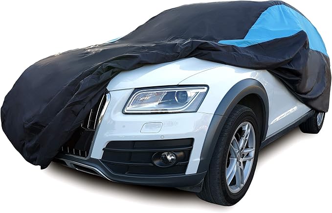 MORNYRAY Waterproof Car Cover All Weather Snowproof UV Protection Windproof Outdoor Full car Cover, Universal Fit for SUV (Fit SUV Length 191-201 inch)