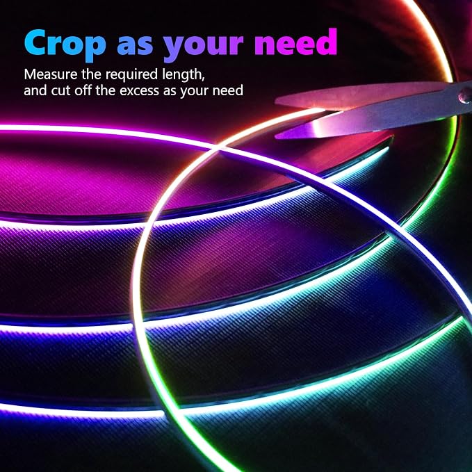 Interior Car LED Strip Lights, Acrylic LED Lights for Car with Wireless APP Dynamic Dreamcolor Chasing 6 in 1 Ambient Lighting Kits, 175 inches 593 LED Sound Active Function Neon Lights
