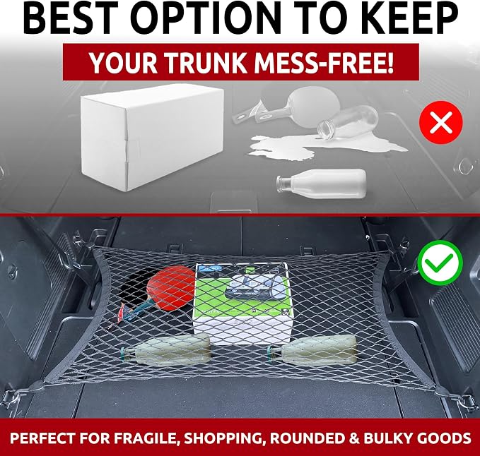 Floor Style Trunk Cargo Net for Ford Explorer Base ST XLT Limited 2020-2026 - Car Accessories - Premium Trunk Organizers and Storage - Cargo Net for SUV - Vehicle Carrier Organizer for Ford Explorer