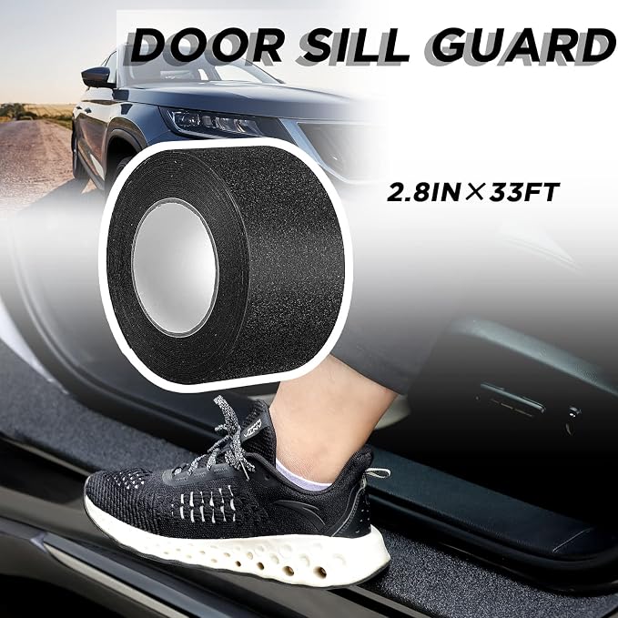 Frienda Car Door Edge Guards Door Sill Protector Automotive Entry Guard Anti Collision Scuff Sill Trim Protection Strips for Most Cars Vehicles Accessories(2.8 Inch Wide, 32.8 Feet,Black)