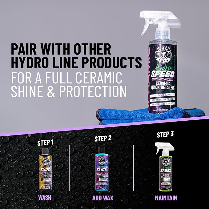 Chemical Guys, HydroSpeed Ceramic Quick Detailer Spray, Gloss, 1 Gallon | Ceramic polymers boost gloss, slickness and water beading, tops up coatings and wax on paint, glass and wheels