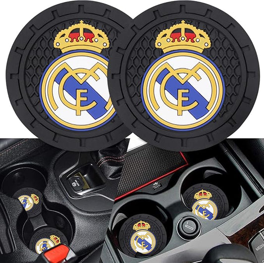 Cup Holder Insert Coaster for Real Madrid UEFA UCL Fans,Anti Slip Car Cup Coaster Interior Accessories