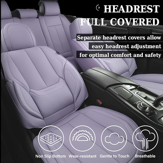 Coverado Car Seat Covers, Seat Covers for Cars, Waterproof Leather Auto Seat Protectors, Leather Car Seat Cushion, Car Interiors Accessories Universal Fit for Most Cars