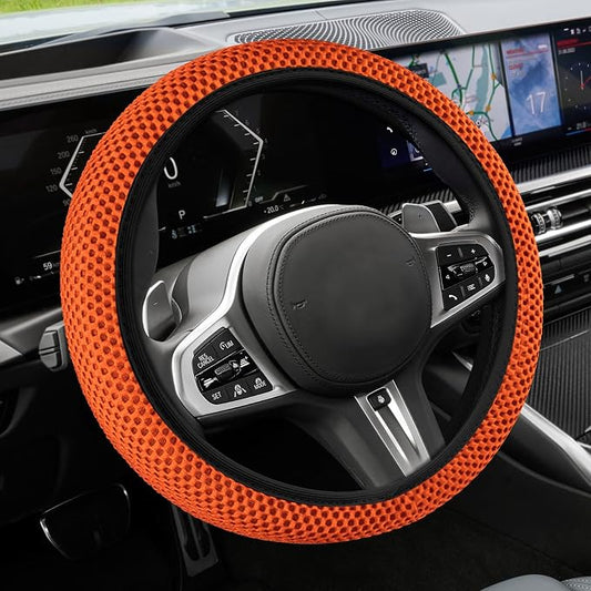 Elastic Stretch Steering Wheel Cover, Steering Wheel Cover, 15" Breathable Auto Steering Wheel Protector, Universal Car Accessories Comfortable Non-Slip Vehicle Steering Wheel Covers for Women Men