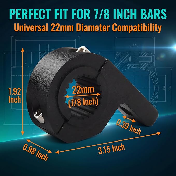 ANKIA 2Pcs Motorcycle LED Light Horizontal Clamp Mounting Bracket Kit Fit on 7/8” Bull Bars Roof Racks Roll Cages for Motorcycle ATV UTV Spotlights Fog Light Mount Motorbike Accessories (M10)
