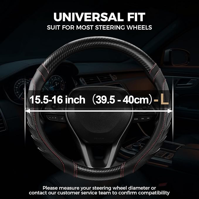 West Llama Car Steering Wheel Cover for Truck, Sporty Anti-Slip, 15.5-16 Inch