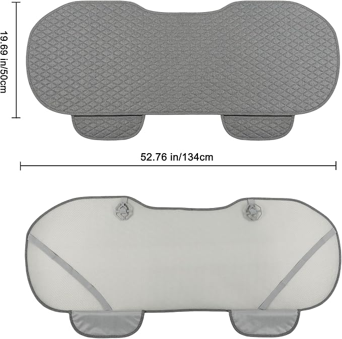 West Llama Linen Car Seat Covers,Bottom Seat Covers for Cars Include 1 Rear Bench Cover Universal Fits 90% Vehicles,SUVs,Cars,Sedans,Gray