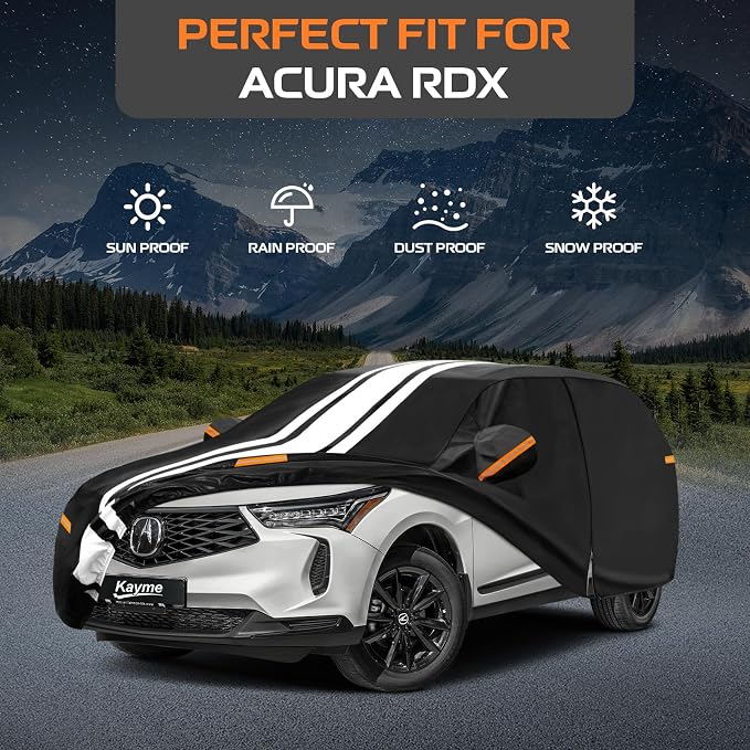 Kayme Heavy Duty Car Cover Custom Fit for Acura RDX (2006-2026) Waterproof All Weather for Automobiles, Gift with Tape/Towel, Outdoor Full Exterior Cover Rain Snow Sun UV Protection.