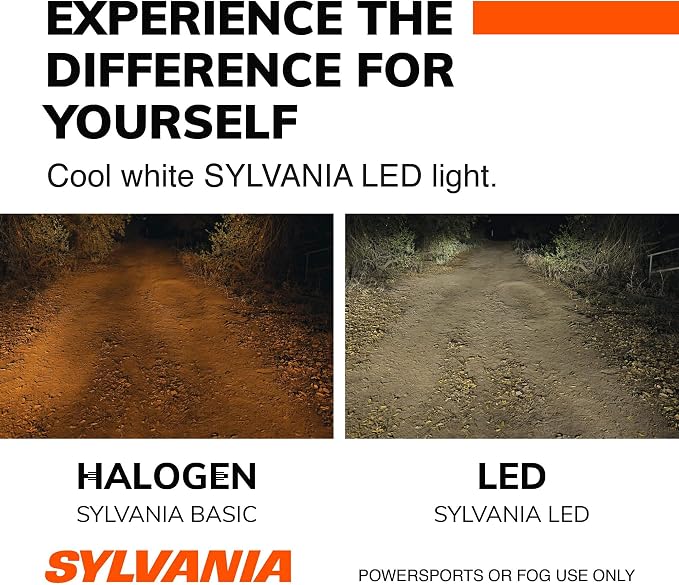 Sylvania H11 LED Powersport Headlight Bulbs for Off-Road Use or Fog Lights - 2 Pack