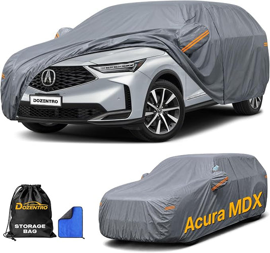 Waterproof Acura MDX(2007-2026) Car Cover with Breathable Vents, [Upgrade] Premium Covers with Cotton Liner and Zipper Door,Sun Rain Snow Dust Uv Protection.(Gift with Towel)