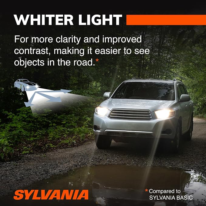 SYLVANIA - H1 SilverStar - High Performance Halogen Headlight Bulb, High Beam, Low Beam and Fog Replacement Bulb, Brighter Down Road with Whiter Light (Contains 2 Bulbs)