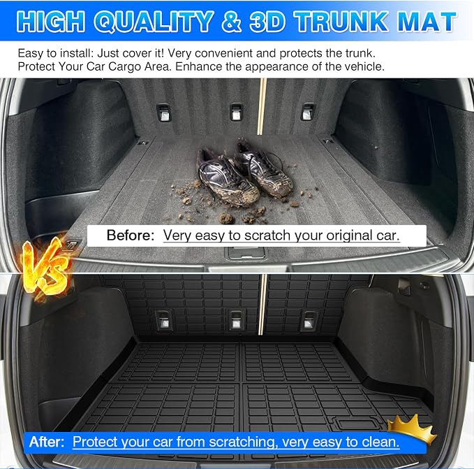 RDX Cargo mat - Trunk Mat for Acura RDX 2019-2025, All Weather Trunk Mat & Backrest Mat for RDX Accessories, Heavy Duty Rubber Mats, Car Accessories