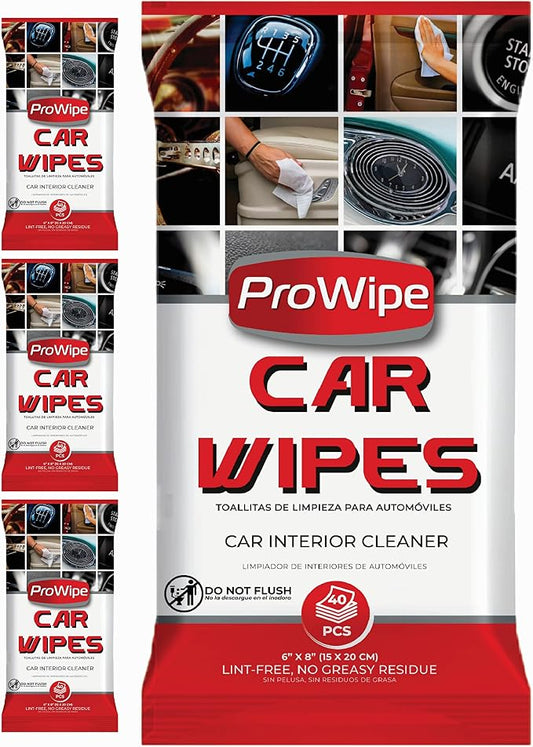 Car Cleaning Wipes - Car Interior Cleaner, Dashboard Cleaner, 4x40-160 Count Residue-Free Wipes for Interior Surfaces, From Dashboard to Leather Seats, Must Have Accessories