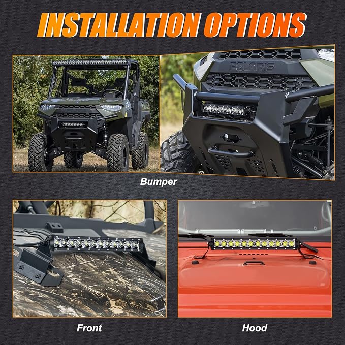 12 Inch Light Bar 2026 Upgraded, Lumimotor Single Row Slim LED Light Bar Spot Beam Off Road Light for Truck SUV F150 Ram Silverado UTV Polaris Can Am
