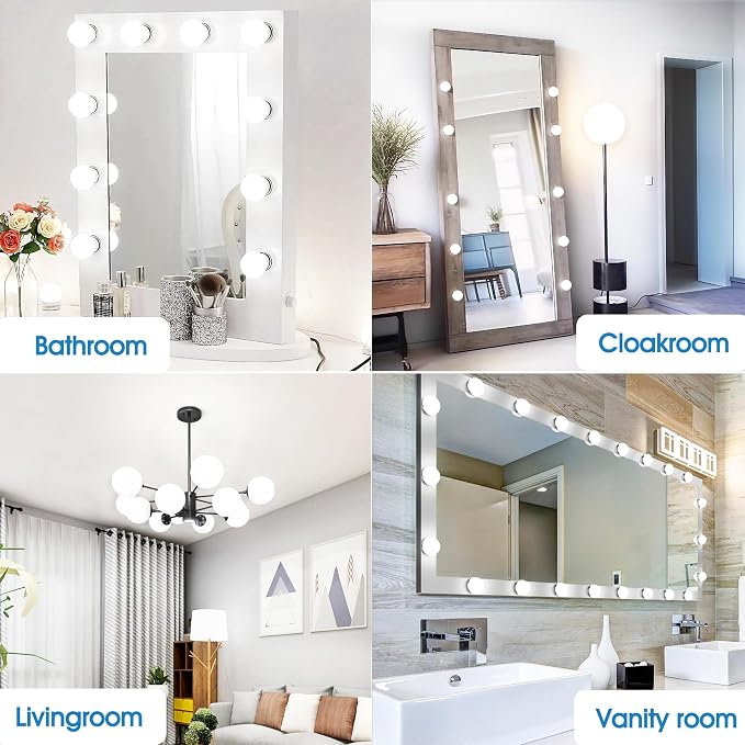 EvaStary G25 LED Globe Light Bulbs, 6W LED Vanity Bathroom Light Bulb 60W Equivalent Daylight White 5000K for Mirror Round Makeup Lights, 85-265V CRI85+ E26 Base, Non-dimmable, 4 Pack