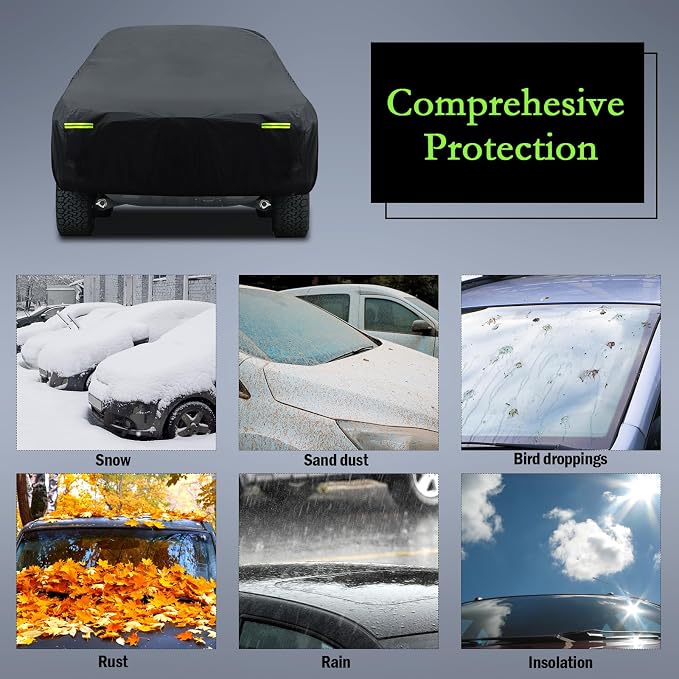 Car Cover Custom Fit for Toyota Tundra 5.5Ft Bed 2000-2025, Waterproof All Weather for Automobiles Full Exterior Cover Rain Sun Snow Protector with Door Zipper