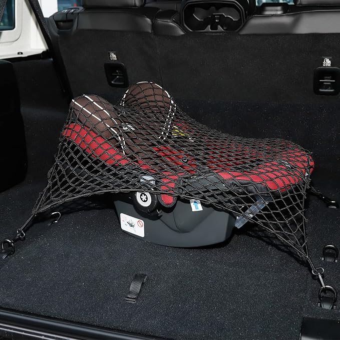 Voodonala 40 x 24 Universal Cargo Net Organizer, Elastic Mesh Trunk Storage Envelope for Pickup Truck Bed, SUV Rear Cargo Area Divider Compatible with Bronco Sport, Jeep, Dodge, Toyota