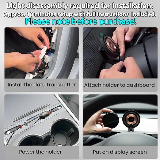 TITA HUD Pro Head Up Display for Tesla Model 3/Y 2022-2026 (Highland/Juniper), Real-Time Speed & Driving Data, 1.8" LCD Screen, Magnetic Charging Mount, Customizable UI, OTA Updates