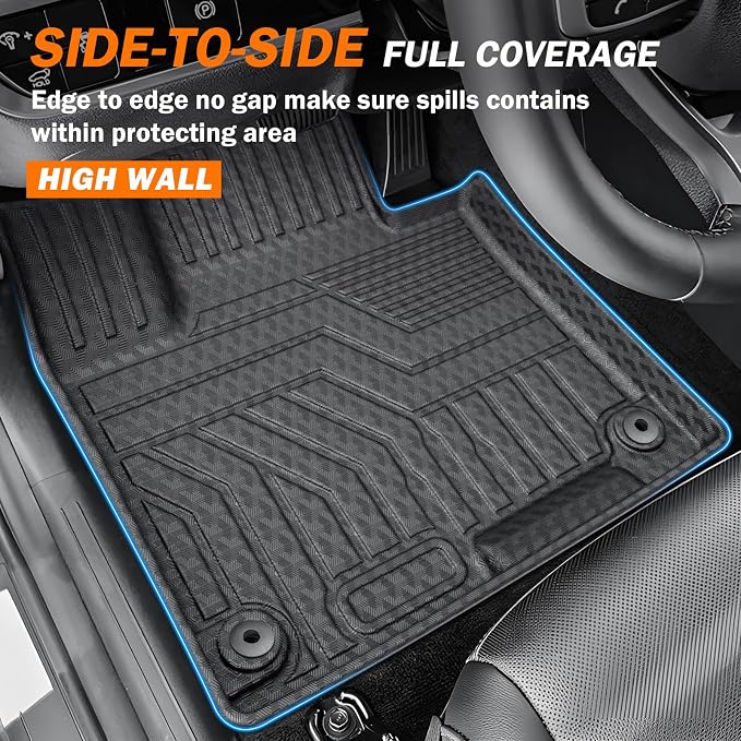 KUST Floor Mats Trunk Mat Set for Kia Sportage 2023-2025 (Not for Hybrid/EV), All Weather Cargo Mat Back Seat Protector for Sportage Accessories, TPE Rubber Raised Edge