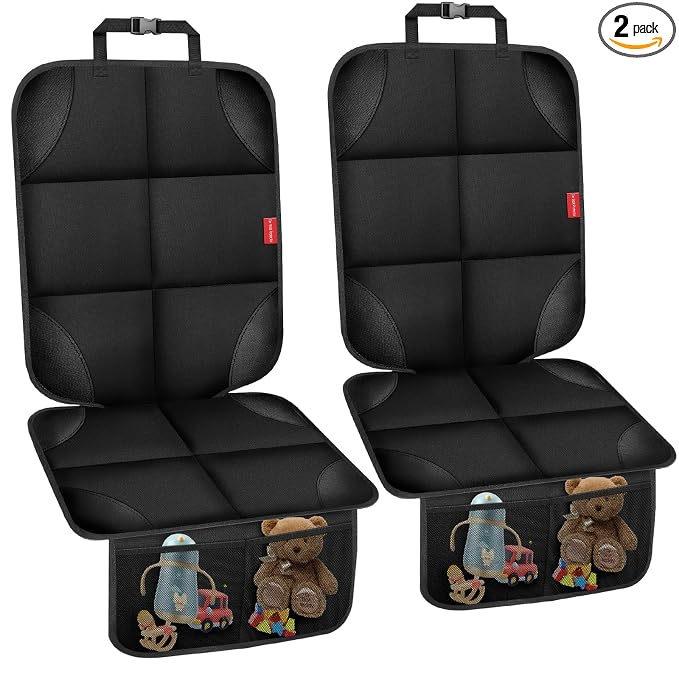 Car Seat Protector for Child Car Seat, 600D Fabric Safe Car Seat Cover with Upgraded Non-Slip Backing, Waterproof Seat Protector Under Baby Car Seat with Thick Padding for Car Back Front Seat