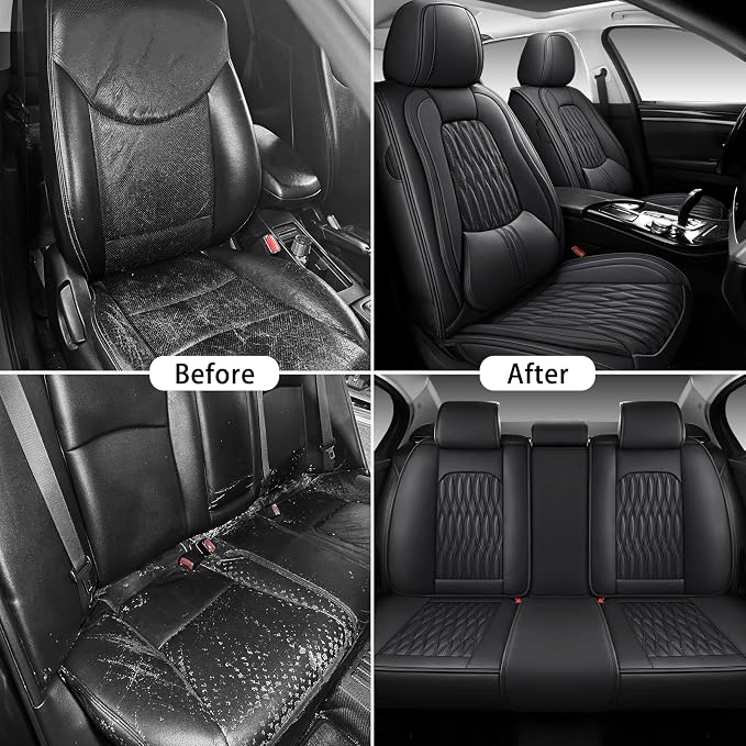 WELLDO Car Seat Covers, 5 Seats, Black-w02 | Waterproof, Scratch-Resistant, Breathable & Easy to Clean, Universal Fit for SUV Sedan Truck, Full Set
