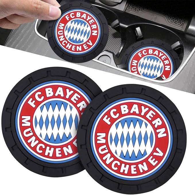 Cup Holder Insert Coaster for Bayern Munich UEFA Fans,Anti Slip Car Cup Coaster Interior Accessories