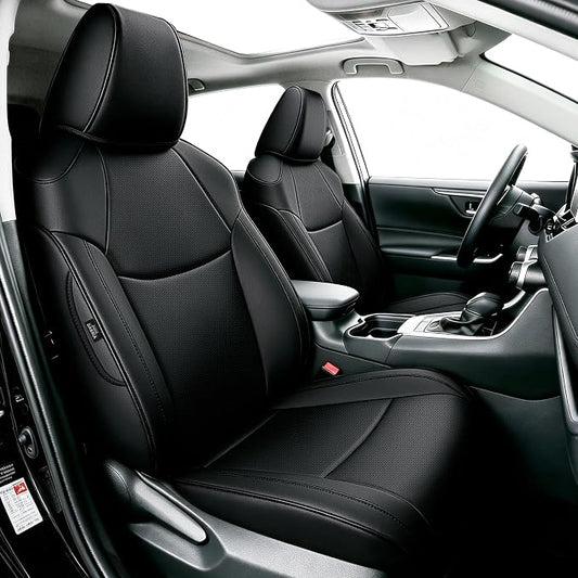 AOMSAZTO Seat Covers for Toyota Corolla 2020 2021 2022 2023 2024 2025 2026 SE & 2023-2026 XSE & 2025 FX, Custom Fit Full Set Faux Leather Black