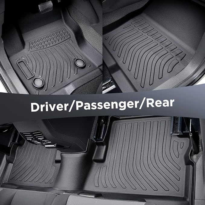 BAMACAR 2013-2019 for Ford Escape Floor Mats Front & 2nd Floor mat & Cargo Liner for Escape Titanium se sel 2013 2014 2015 2016 2017 2018 2019 4Pcs Black All Weather Protection for Ford C-Max