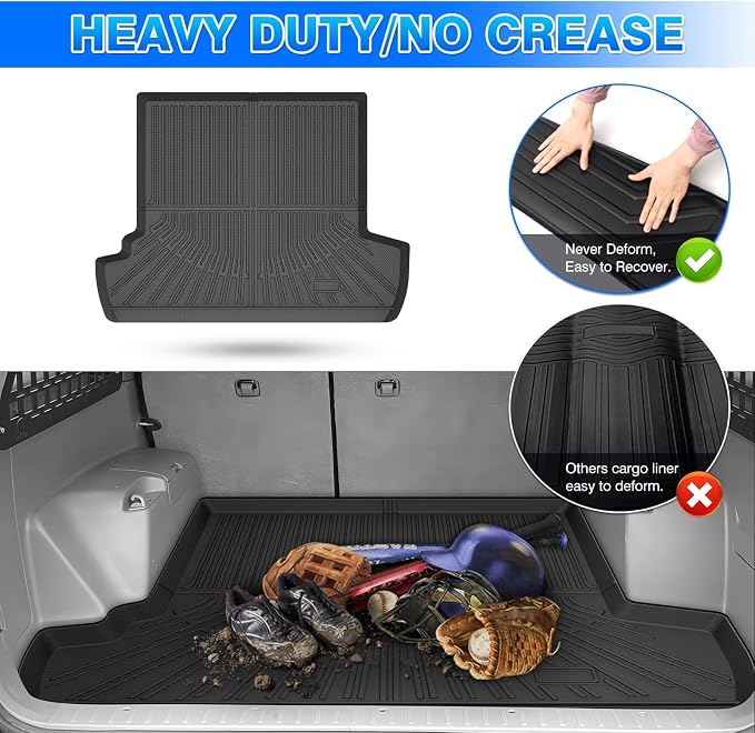 4Runner Cargo Liner - Trunk Mat for Toyota 4Runner 2003-2009, All Weather Cargo Mat for 4Runner Accessories, Heavy Duty Car Mats, Car Accessories