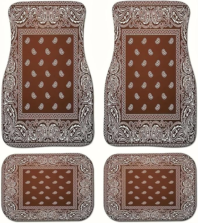 Car Floor Mats Non-Slip Automotive Floor Mats All-Weather Front Rear Car Floor Foot Mat Sets of 4 Pieces Foot Mats Rugs Carpet for Car Trucks SUV Sedans (Brown)